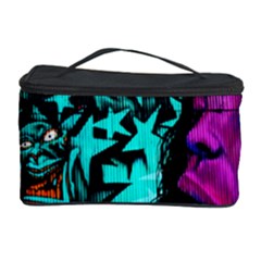 Graffiti Woman And Monsters Turquoise Cyan And Purple Bright Urban Art With Stars Cosmetic Storage by genx