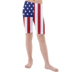 Us Flag Stars And Stripes Maga Kids  Mid Length Swim Shorts by snek