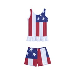 Us Flag Stars And Stripes Maga Kid s Boyleg Swimsuit by snek