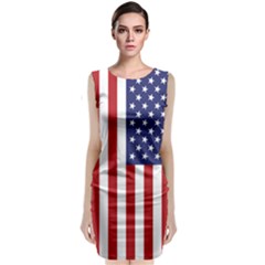 Us Flag Stars And Stripes Maga Sleeveless Velvet Midi Dress by snek