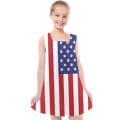 Us Flag Stars And Stripes Maga Kids  Cross Back Dress by snek