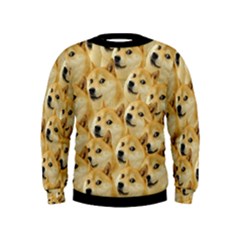 Doge Meme Doggo Kekistan Funny Pattern Kids  Sweatshirt by snek