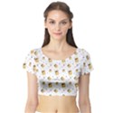 Doge Much Thug WOW Pattern Funny Kekistan Meme dog White Short Sleeve Crop Top View1