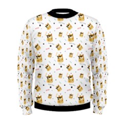 Doge Much Thug Wow Pattern Funny Kekistan Meme Dog White Men s Sweatshirt by snek