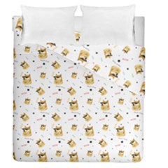 Doge Much Thug Wow Pattern Funny Kekistan Meme Dog White Duvet Cover Double Side (queen Size) by snek