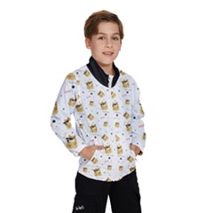 Doge Much Thug Wow Pattern Funny Kekistan Meme Dog White Windbreaker (kids) by snek