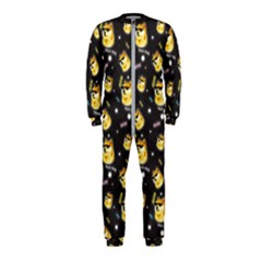 Doge Much Thug Wow Pattern Funny Kekistan Meme Dog Black Background Onepiece Jumpsuit (kids) by snek