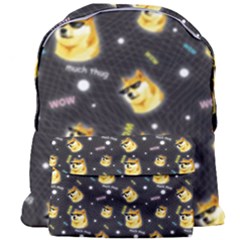 Doge Much Thug Wow Pattern Funny Kekistan Meme Dog Black Background Giant Full Print Backpack by snek