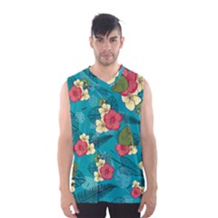 Apu Apustaja And Groyper Pepe The Frog Frens Hawaiian Shirt With Red Hibiscus On Green Background From Kekistan Men s Basketball Tank Top by snek