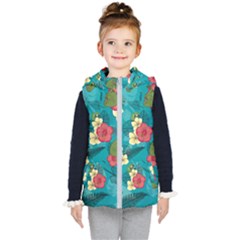 Apu Apustaja And Groyper Pepe The Frog Frens Hawaiian Shirt With Red Hibiscus On Green Background From Kekistan Kid s Hooded Puffer Vest by snek