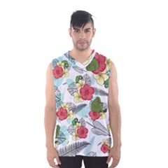 Apu Apustaja and Groyper Pepe The Frog frens Hawaiian Shirt with red Hibiscus on White background from Kekistan Men s Basketball Tank Top