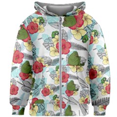 Apu Apustaja And Groyper Pepe The Frog Frens Hawaiian Shirt With Red Hibiscus On White Background From Kekistan Kids Zipper Hoodie Without Drawstring by snek