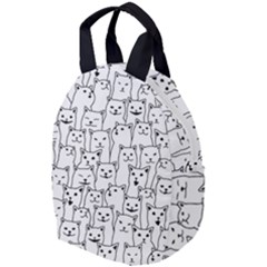 Funny Cat Pattern Organic Style Minimalist On White Background Travel Backpacks by genx