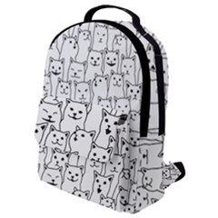 Funny Cat Pattern Organic Style Minimalist On White Background Flap Pocket Backpack (small) by genx