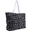Funny Cat Pattern organic style minimalist on black background Simple Shoulder Bag View2