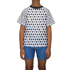 Boston Terrier Dog Pattern With Rainbow And Black Polka Dots Kids  Short Sleeve Swimwear by genx