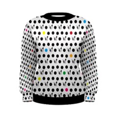 Boston Terrier Dog Pattern With Rainbow And Black Polka Dots Women s Sweatshirt by genx