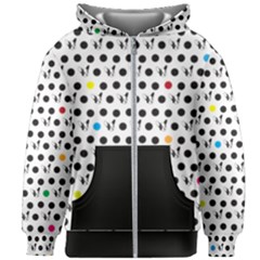 Boston Terrier Dog Pattern With Rainbow And Black Polka Dots Kids Zipper Hoodie Without Drawstring by genx