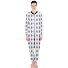 Logo Kekistan Pattern Elegant With Lines On White Background Onepiece Jumpsuit (ladies)  by snek