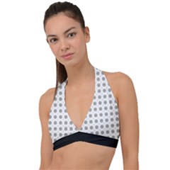 Logo Kekistan Pattern Elegant With Lines On White Background Halter Plunge Bikini Top by snek