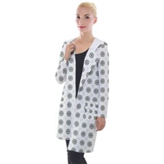 Logo Kekistan Pattern Elegant With Lines On White Background Hooded Pocket Cardigan by snek