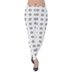 Logo Kekistan Pattern Elegant With Lines On White Background Velvet Leggings by snek