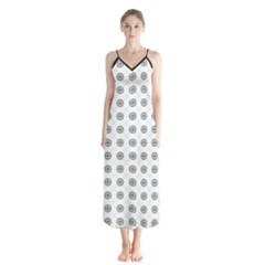 Logo Kekistan Pattern Elegant With Lines On White Background Button Up Chiffon Maxi Dress by snek