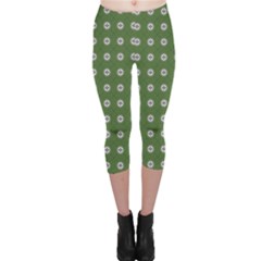 Logo Kekistan Pattern Elegant With Lines On Green Background Capri Leggings  by snek