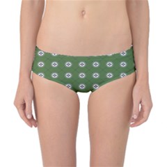 Logo Kekistan Pattern Elegant With Lines On Green Background Classic Bikini Bottoms by snek