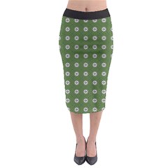 Logo Kekistan Pattern Elegant With Lines On Green Background Midi Pencil Skirt by snek