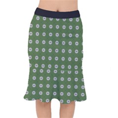 Logo Kekistan Pattern Elegant With Lines On Green Background Short Mermaid Skirt by snek