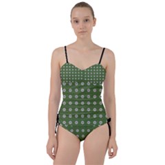 Logo Kekistan Pattern Elegant With Lines On Green Background Sweetheart Tankini Set by snek