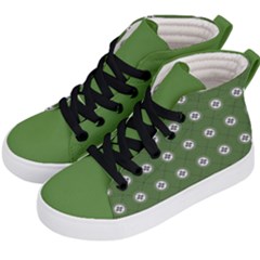 Logo Kekistan Pattern Elegant With Lines On Green Background Kid s Hi-top Skate Sneakers by snek