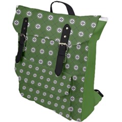 Logo Kekistan Pattern Elegant With Lines On Green Background Buckle Up Backpack by snek