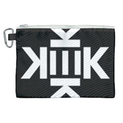 Official Logo Kekistan Kek Black And White On Black Background Canvas Cosmetic Bag (xl) by snek