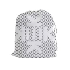 Logo Kek Pattern Black And White Kekistan Drawstring Pouch (xl) by snek