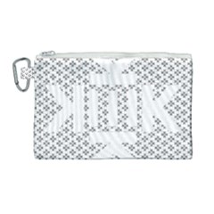 Logo Kek Pattern Black And White Kekistan Canvas Cosmetic Bag (large) by snek