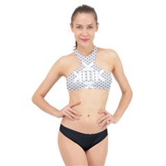 Logo Kek Pattern Black And White Kekistan High Neck Bikini Set by snek