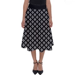 Logo Kek Pattern Black And White Kekistan Black Background Perfect Length Midi Skirt by snek