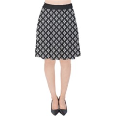 Logo Kek Pattern Black And White Kekistan Black Background Velvet High Waist Skirt by snek