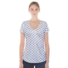 Logo Kek Pattern Black And White Kekistan White Background Short Sleeve Front Detail Top by snek