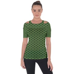 Logo Kek Pattern Black And Kekistan Green Background Shoulder Cut Out Short Sleeve Top by snek