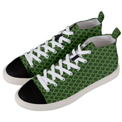 Logo Kek Pattern Black And Kekistan Green Background Men s Mid-top Canvas Sneakers by snek