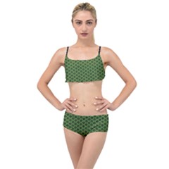 Logo Kek Pattern Black And Kekistan Green Background Layered Top Bikini Set by snek