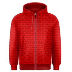 Maga Make America Great Again Usa Pattern Red Men s Zipper Hoodie by snek