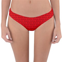 Maga Make America Great Again Usa Pattern Red Reversible Hipster Bikini Bottoms by snek