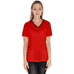 Maga Make America Great Again Usa Pattern Red Women s V-neck Scrub Top by snek