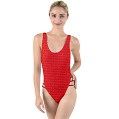 Maga Make America Great Again Usa Pattern Red High Leg Strappy Swimsuit by snek