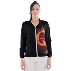 Qanon Letter Q Fire Effect Wwgowga Wwg1wga Windbreaker (women)