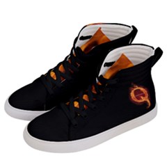 Qanon Letter Q Fire Effect Wwgowga Wwg1wga Men s Hi-top Skate Sneakers by snek